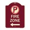 Signmission Fire Zone No Parking and Left Arrow Heavy-Gauge Aluminum Sign, 24" x 18", BU-1824-23974 A-DES-BU-1824-23974 - alternate 1